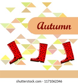 rubber boots autumnal vector background