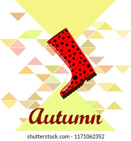 rubber boots autumnal vector background