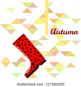 rubber boots autumnal vector background