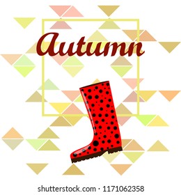 rubber boots autumnal vector background
