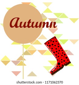 rubber boots autumnal vector background