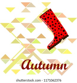 rubber boots autumnal vector background