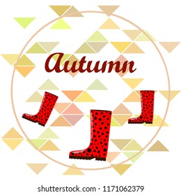 rubber boots autumnal vector background
