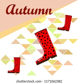 rubber boots autumnal vector background