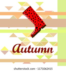 rubber boots autumnal vector background