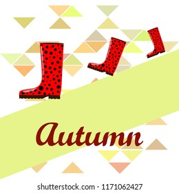 rubber boots autumnal vector background