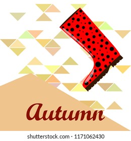 rubber boots autumnal vector background