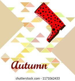 rubber boots autumnal vector background