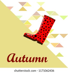 rubber boots autumnal vector background