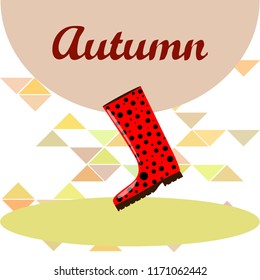rubber boots autumnal vector background