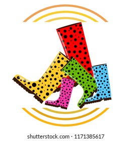 rubber boots autumnal vector background
