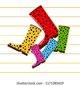 rubber boots autumnal vector background