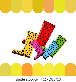 rubber boots autumnal vector background