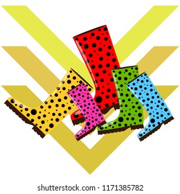 rubber boots autumnal vector background