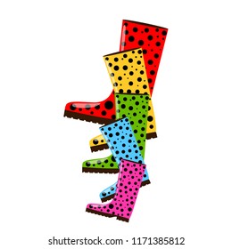 rubber boots autumnal vector background