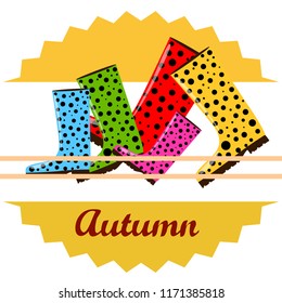 rubber boots autumnal vector background
