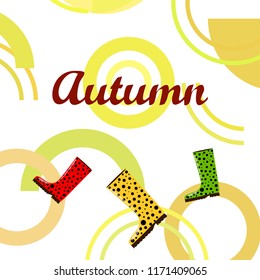 rubber boots autumnal vector background