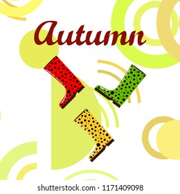 rubber boots autumnal vector background