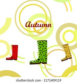 rubber boots autumnal vector background