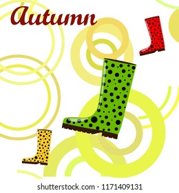 rubber boots autumnal vector background