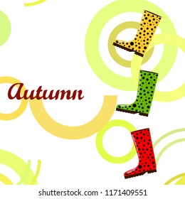 rubber boots autumnal vector background