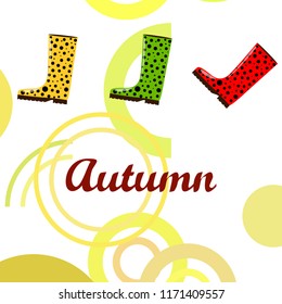 rubber boots autumnal vector background