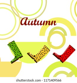 rubber boots autumnal vector background