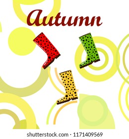 rubber boots autumnal vector background
