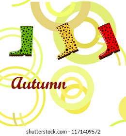 rubber boots autumnal vector background