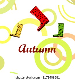 rubber boots autumnal vector background