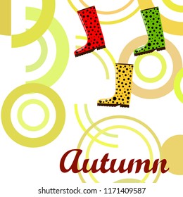 rubber boots autumnal vector background
