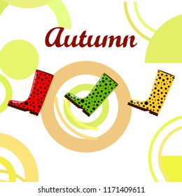 rubber boots autumnal vector background