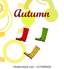 rubber boots autumnal vector background