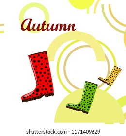 rubber boots autumnal vector background
