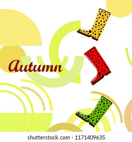 rubber boots autumnal vector background