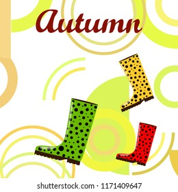 rubber boots autumnal vector background