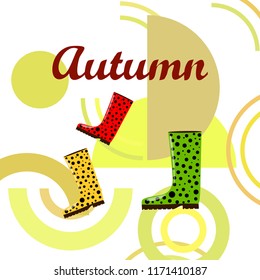 rubber boots autumnal vector background