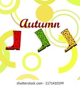 rubber boots autumnal vector background