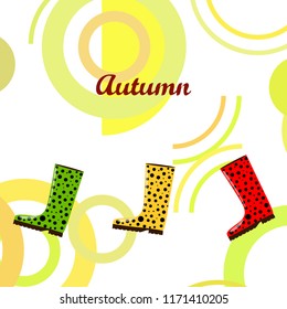 rubber boots autumnal vector background