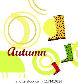 rubber boots autumnal vector background