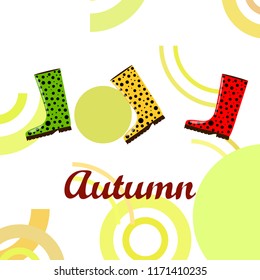 rubber boots autumnal vector background
