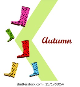 rubber boots autumnal vector background