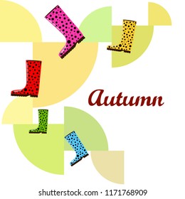 rubber boots autumnal vector background