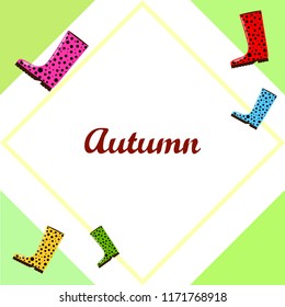 rubber boots autumnal vector background