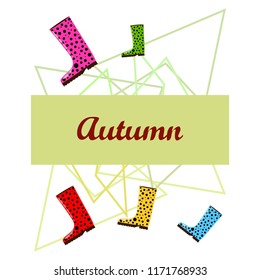 rubber boots autumnal vector background
