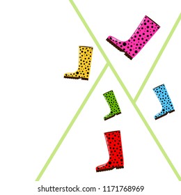 rubber boots autumnal vector background
