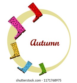 rubber boots autumnal vector background