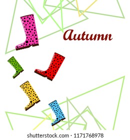 rubber boots autumnal vector background