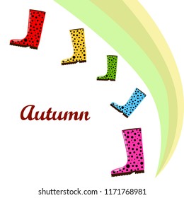 rubber boots autumnal vector background