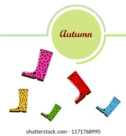 rubber boots autumnal vector background